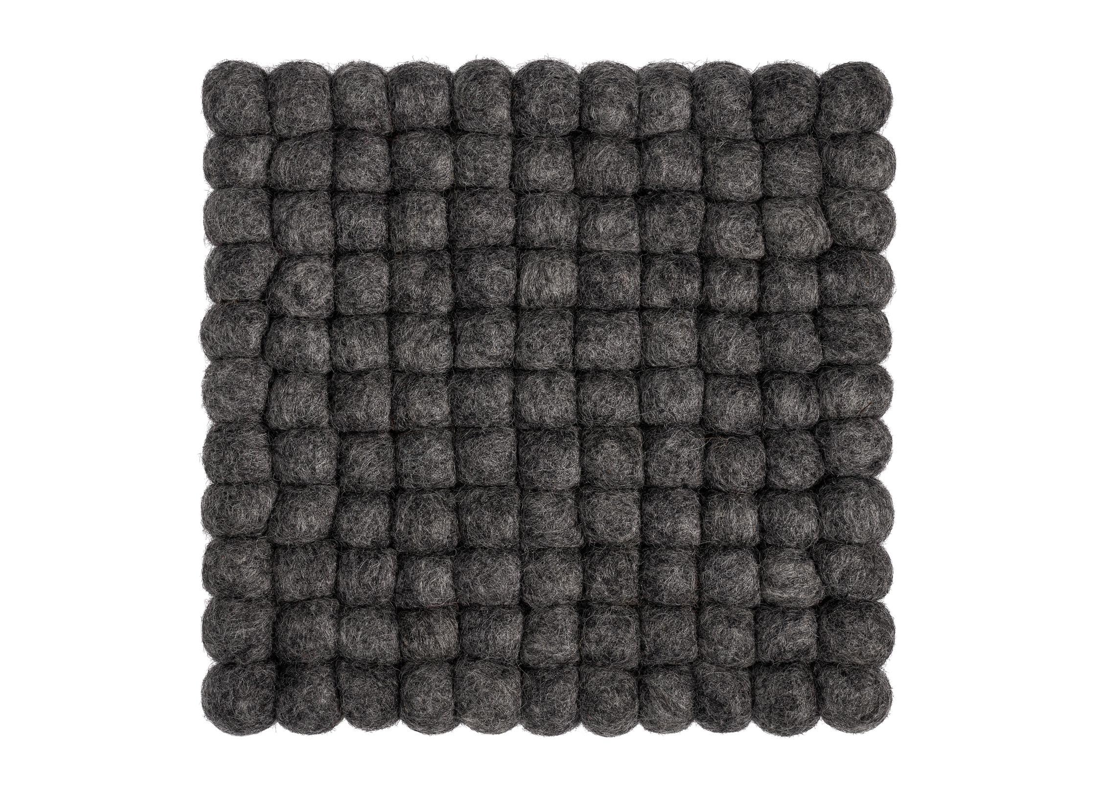 Torre & Tagus ModWool Felt Ball Trivet 20 cm, 100% Wool, Dark Grey Square